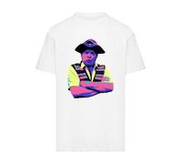 F4NT4STIC T-Shirt 'TV Times Benny Hill In Character 1989 Pop Art' vert / rose / blanc, Taille 5XL