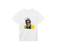 F4NT4STIC T-Shirt 'TV Times Elton John At The Piano 1977' jaune / noir / blanc, Taille XXL
