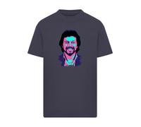 F4NT4STIC T-Shirt 'TV Times Jeremy Beadle 1982 Pop Art' aqua / anthracite / rose / noir, Taille S