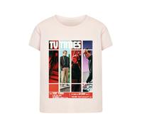 F4NT4STIC T-shirt 'TV Times Patrick McGoohan The Prisoner 1967 Cover' rose pastel / rouge / noir, Taille XL