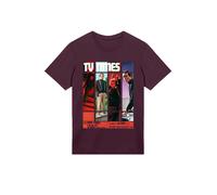 F4NT4STIC T-Shirt 'TV Times Patrick McGoohan The Prisoner 1967 Cover' violet foncé / mélange de couleurs, Taille S