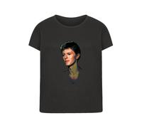 F4NT4STIC T-shirt 'TV Times Pop Star David Bowie 1977' beige / noisette / kiwi / noir, Taille S