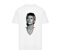 F4NT4STIC T-Shirt 'TV Times Pop Star David Bowie Portrait 1977' noir / blanc, Taille XS