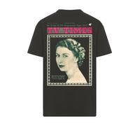 F4NT4STIC T-Shirt 'TV Times Queen Elizabeth II 1957 Cover' beige / rose / noir, Taille S