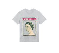 F4NT4STIC T-Shirt 'TV Times Queen Elizabeth II 1957 Cover' gris / mélange de couleurs, Taille S