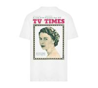 F4NT4STIC T-Shirt 'TV Times Queen Elizabeth II 1957 Cover' rose / noir / blanc, Taille S