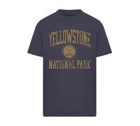 F4NT4STIC T-Shirt 'US National Parks Yellowstone Wyoming' bleu foncé / jaune foncé, Taille 5XL