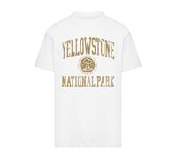 F4NT4STIC T-Shirt 'US National Parks Yellowstone Wyoming' or / blanc, Taille S
