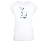 F4NT4STIC T-shirt 'Winter Christmas Deer' noir / blanc, Taille XS