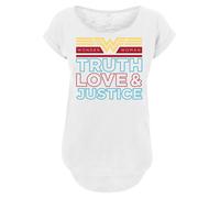 F4NT4STIC T-shirt 'Wonder Woman 84 Truth Love And Justice' bleu / jaune / rouge / blanc, Taille S