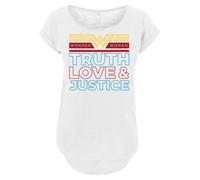 F4NT4STIC T-shirt 'Wonder Woman 84 Truth Love And Justice' bleu / jaune / rouge / blanc, Taille XS