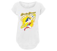 F4NT4STIC T-shirt 'Wonder Woman Leap' bleu / jaune / rouge / blanc, Taille XL
