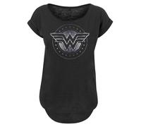 F4NT4STIC T-shirt 'Wonder Woman Star Shield' noir / argent, Taille XL