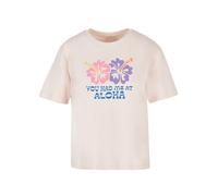 F4NT4STIC T-shirt 'You Had Me At Aloha' bleu / jaune / lavande / rose / rose clair, Taille XL