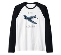 F4U Corsair Vintage US WW2 Warbird Avion de Combat Manche Raglan