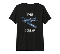 F4U Corsair Vintage US WW2 Warbird Avion de Combat T-Shirt Haut de Gamme