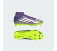 F50 League Mid Firm/Multi-Ground Bottes Enfant Purple Rush / Cloud White / Lucid Lemon 35 1/2