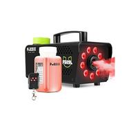 F509L Machine à Fumée 500 Watts avec 9 LEDs RGB - Noir, Liquide 250 mL Inclus, Facile à Transporter