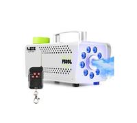 F509LW Machine à Fumée 500 Watts avec 9 LEDs RGB - Blanc, Facile à transporter, Puissante et Compacte
