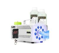 F509LW Pack Machine à Fumée 500 Watts avec 3 LEDs RGB - Blanc, 2L de Liquide, Facile à transporter, Puissante et Compacte