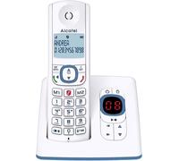 F530 Voice - Téléphone Fixe Sans Fil Dect Avec Répondeur - Grand Écran Rétroéclairé - Mains Libres - Fonction Blocage Des Appels - 2 Touches De Mémoires Directes - Blanc/Bleu