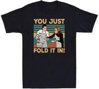 F55FLENG Chengren Men's You Just Fold It in Funny TV Sitcom Vintage Men's Cotton Short Sleeve T Shirt Short-Sleeved Shirt Manches Courtes(Medium)