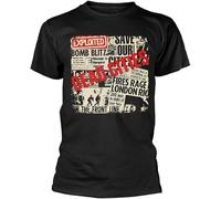 F55FLENG Exploited, The Dead Cities T-Shirt Manches Courtes(Small)