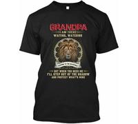 F55FLENG Father Tshirt Grandpa I'm There Waiting Watching Keeping to The Shadows Gift 3 Manches Courtes(X-Large)