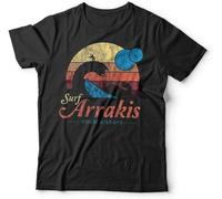 F55FLENG Surf Arrakis Tshirt- David Lynch, Spice, Sting, Sci-FI Manches Courtes(Large)