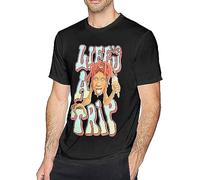 F55FLENG Tri-Ppi-E Red-D Life's A Trip Men's Short Sleeve T-Shirts Tops Men Leisure Crew Neck Shirts Manches Courtes(Small)