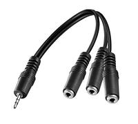 F57S Câble répartiteur audio jack 3,5 mm vers 3 prises 3,5 mm femelles MP3 pour téléphone portable PC, casque de jeu, PS4, Xbox One, smartphones et ordinateurs portables, env. 30 cm