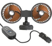 F6026 Grand ventilateur double tête à ventouses, modèle allume-cigarette avec USB