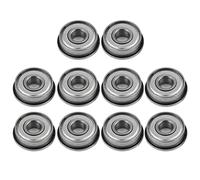 F608Z Shielded Steel Flanged Ball Bearings 8x22x7mm | 10pcs Miniature Bearings for Mechanical Equipment/Electrical Instruments/Toys | Low Noise & Long Service Life