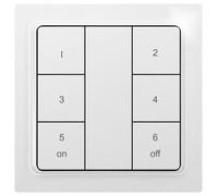 F6T55EB-Keypad-pm Eltako sans fil Bouton-poussoir 6 canaux montage apparent (en saillie) Portée max. 30 m