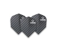 F7121 Carbon Black Std ailettes de flechettes - 3 jeux par paquet (9 vols au total)
