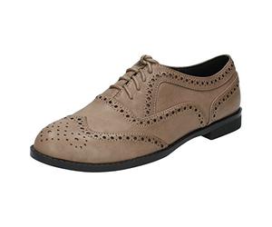 F80107 Chaussures à pois pour femme, Beige taupe., 37 EU
