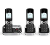 F890 Voice Trio - Téléphone Fixe Sans Fil Dect Avec Répondeur - Écran Graphique Haute Résolution - Mains Libres - Blocage Des Appels - Sonnerie Vip - Répondeur 50 Min - 3 Combinés - Noir/Gris