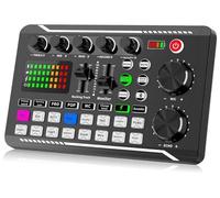F998 Live Sound Card Audio Mixer Podcast, changeur de voix for carte d'effets sonores for microphone Artistes et groupes