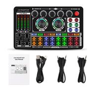 F999 Carte Son Table de Mixage Audio Carte Son en Direct Changeur de Voix Console de Mixage Amplificateur Carte Son TéLéPhone Ordinateur Universel