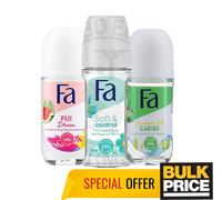 Fa Caraïbes Parfumé Collection Déodorant Roll-On Trio Sweat Odor- Protège 3-pack