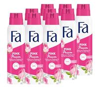 Fa Déodorant en spray Pink Passion (9 x 150 ml), déodorant au doux parfum de rose rose, déodorant sans aluminium pour une protection jusqu'à 48 h, ne laisse aucun résidu de déodorant sur les vêtements