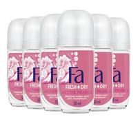 FA Déodorant roll-on Active Pearls (6 x 50 ml), avec le parfum frais de la rose, protection anti-transpirante jusqu'à 48h, technologie de capsules parfumées, arrête les bactéries, formule végétalienne