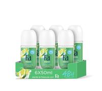 Fa Déodorant Roll-On Limones des Caraïbes - 6 x 50 ml - Anti-transpirant et fiable contre les odeurs corporelles
