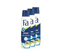FA Déodorant sport (3 x 150 ml), déodorant au parfum frais et vivifiant d'agrumes verts, formule végétalienne, arrête les bactéries, sans sels d'aluminium, jusqu'à 48 h de protection déodorante