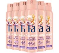 FA Divine Moments Déodorant en spray (6 x 150 ml), parfum fleur de camélia sauvage, formule végétalienne, arrête les bactéries, déodorant sans sels d'aluminium
