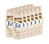 FA Gel douche crème et huile Cacao (12 x 250 ml), crème de douche nourrissante, profitez de la formule douce et végétalienne au parfum ravissant du beurre de cacao, 94 % d'ingrédients d'origine