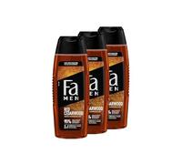 FA Gel douche Men Red Cedarwood avec parfum inspiré du parfum (3 x 250 ml) formule 2 en 1 pour corps et cheveux, découvrez la combinaison puissante et durable de parfum de bois de cèdre et de whisky