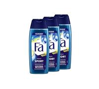 FA Gel douche nourrissant Sport (3 x 250 ml), profitez de la formule douce et végétalienne avec le parfum frais et revitalisant d'agrumes verts, 94 % d'ingrédients d'origine naturelle