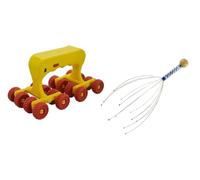 FA INDUSTRIES® Body King Masseur de soins de santé, détendez-vous et profitez confortablement et à piles, masseur de cuir chevelu avec 5 boules de rouleau pour soulager les maux de tête