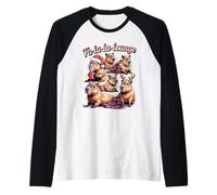 FA-la-la-Lounge Funny Capybara Christmas Cozy Vibes Manche Raglan
